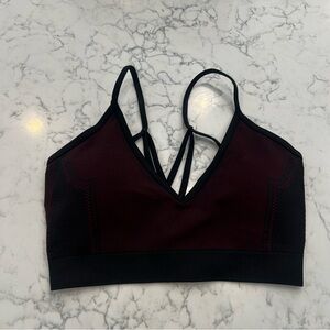 The Giving Movement Dark‎ Burgundy & Black Sports Bra Size Medium